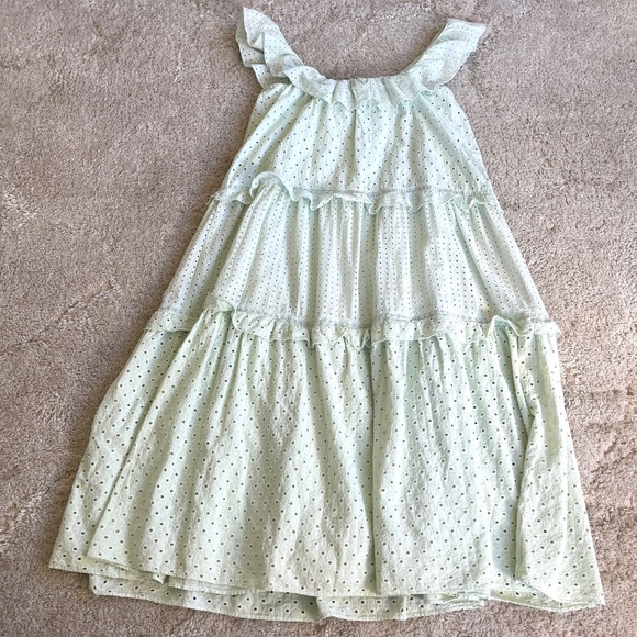 NEW Zara Mint Green Eyelet Embroidered Midi Dress Size Small - Picture 14 of 14